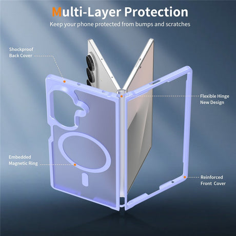 Samsung Galaxy Z Fold8 Matt Fleksibelt Plast Deksel - MagSafe Kompatibel - Lilla