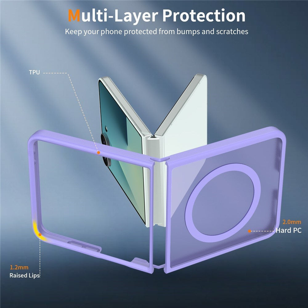 Samsung Galaxy Z Flip8 Matt Fleksibelt Plast Deksel - MagSafe Kompatibel - Lilla
