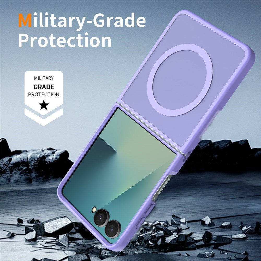 Samsung Galaxy Z Flip8 Matt Fleksibelt Plast Deksel - MagSafe Kompatibel - Lilla