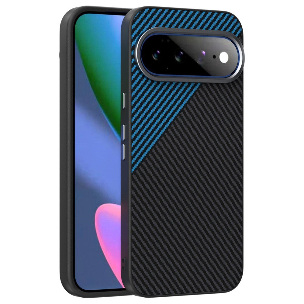Google Pixel 11 Pro XL ABEEL Hybrid Deksel med Karbonfibertekstur - Svart / Blå