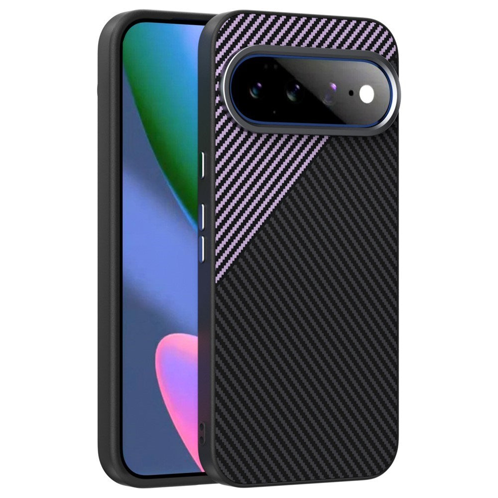 Google Pixel 11 Pro XL ABEEL Hybrid Deksel med Karbonfibertekstur - Svart / Lilla