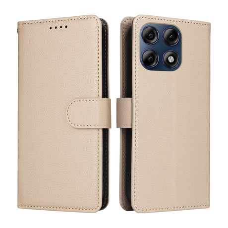 Motorola Edge 70 Pro EIDERWOOD Kunstskinn Flip Deksel m. Stropp - Beige