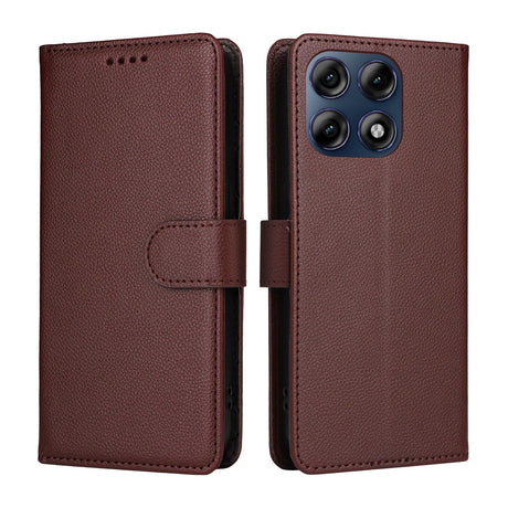 Motorola Edge 70 Pro EIDERWOOD Kunstskinn Flip Deksel m. Stropp - Brun
