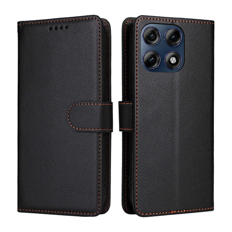 Motorola Edge 70 Pro EIDERWOOD Kunstskinn Flip Deksel m. Stropp - Svart