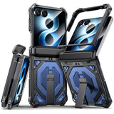 Samsung Galaxy Z Flip8 / Flip7 EIDERWOOD Håndverker Deksel med Indbygget Kickstand - MagSafe Kompatibel - Svart / Blå