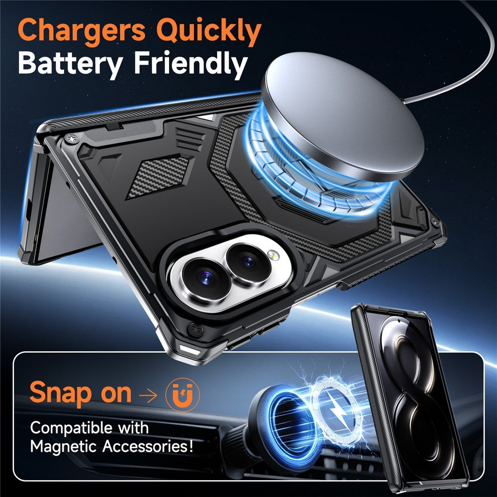 Samsung Galaxy Z Fold8 EIDERWOOD Håndverker Deksel med Indbygget Kickstand - MagSafe Kompatibel - Svart