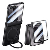 Samsung Galaxy Z Flip8 EIDERWOOD Deksel - Innebygd Skjermbeskyttelse & Stativfunksjon - Svart