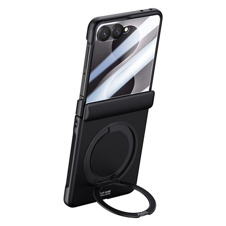Samsung Galaxy Z Flip8 EIDERWOOD Deksel - Innebygd Skjermbeskyttelse & Stativfunksjon - Svart