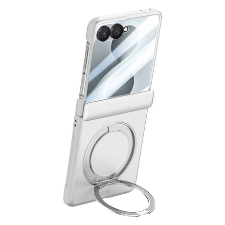 Samsung Galaxy Z Flip8 EIDERWOOD Deksel - Innebygd Skjermbeskyttelse & Stativfunksjon - Sølv