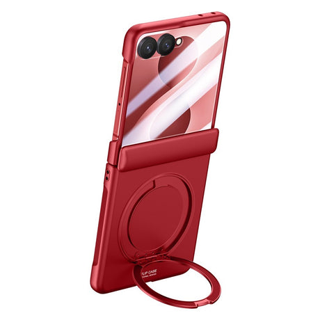 Samsung Galaxy Z Flip8 EIDERWOOD Deksel - Innebygd Skjermbeskyttelse & Stativfunksjon - Rød