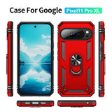 Google Pixel 11 Pro XL EIDERWOOD Håndverkerdeksel med 360 Graders Roterbar Støtte - Rød