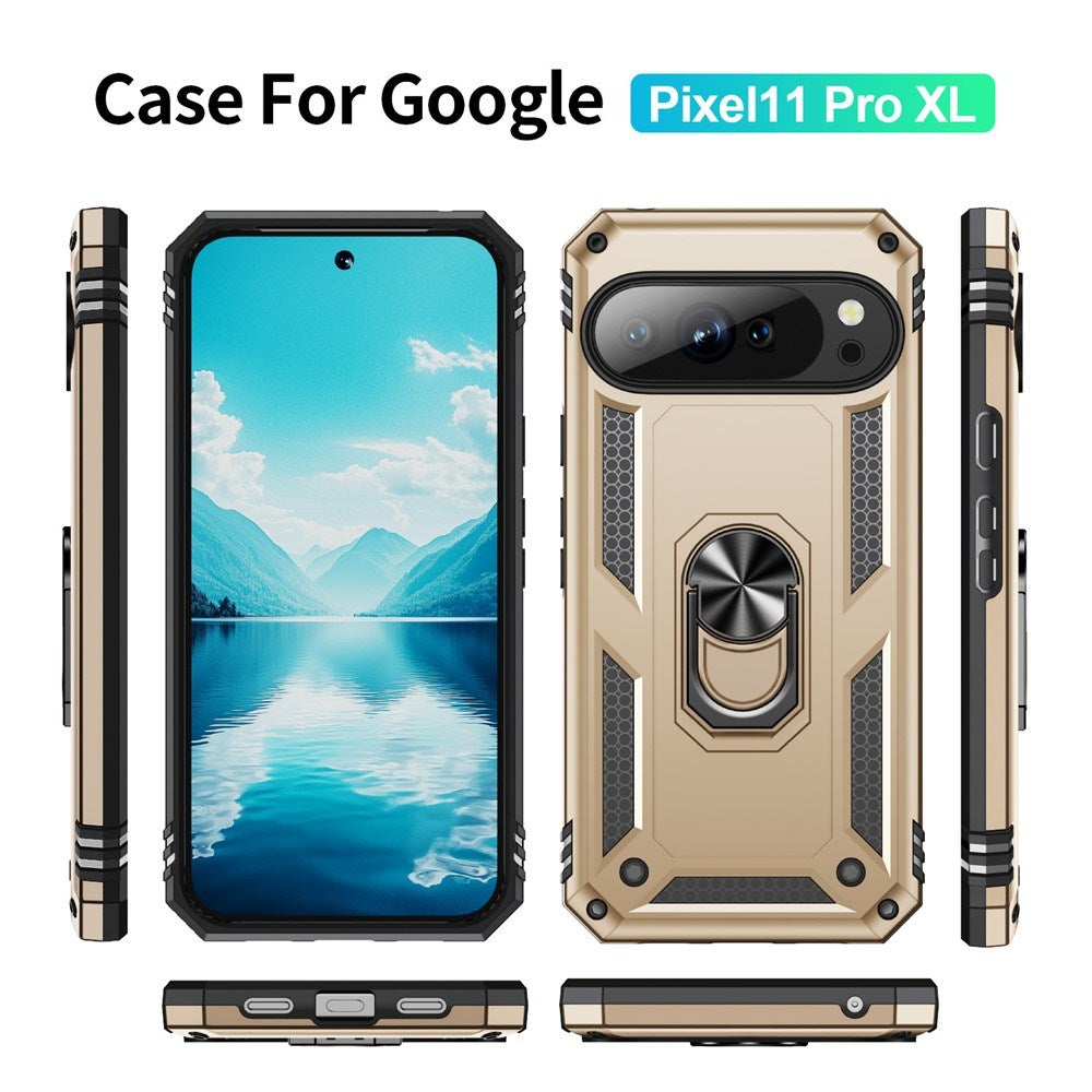 Google Pixel 11 Pro XL EIDERWOOD Håndverkerdeksel med 360 Graders Roterbar Støtte - Gull