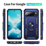 Google Pixel 11 Pro XL EIDERWOOD Håndverkerdeksel med 360 Graders Roterbar Støtte - Blå