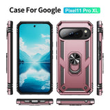 Google Pixel 11 Pro XL EIDERWOOD Håndverkerdeksel med 360 Graders Roterbar Støtte - Rose Gold