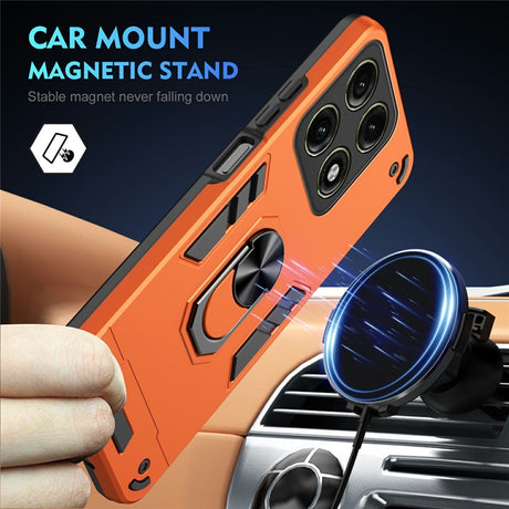 Motorola Edge 70 Pro EIDERWOOD Magnetisk Hybrid Håndverker Deksel m. Kickstand - Oransje