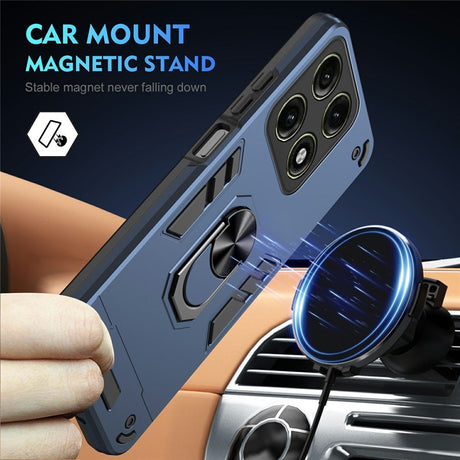 Motorola Edge 70 Pro EIDERWOOD Magnetisk Hybrid Håndverker Deksel m. Kickstand - Blå