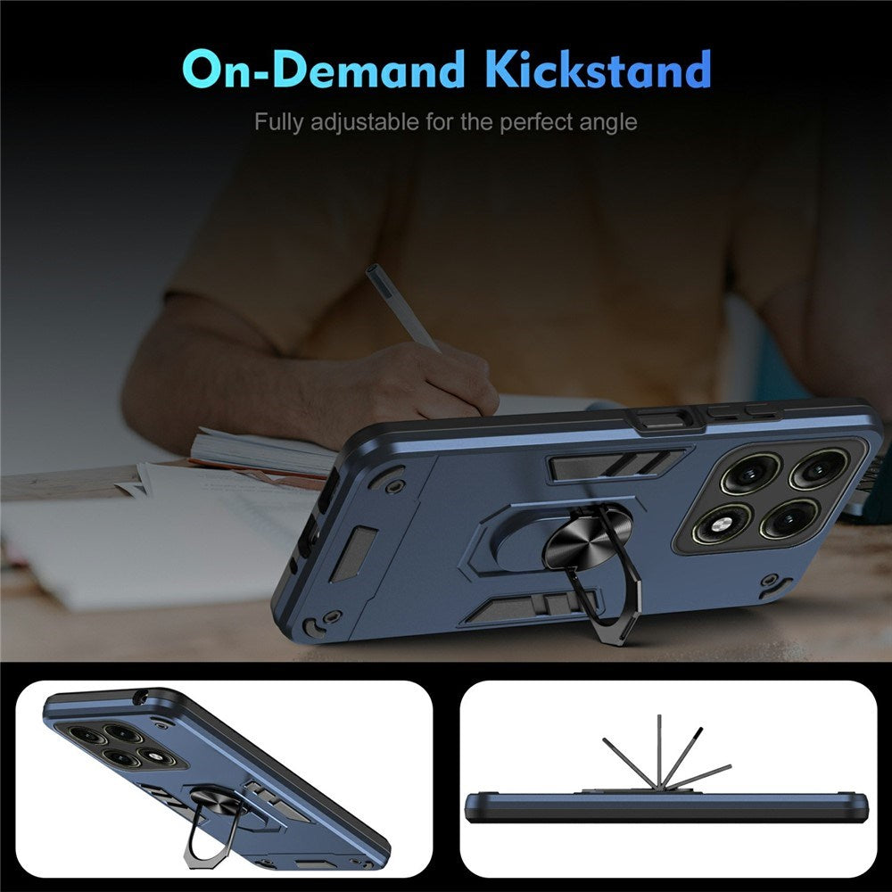 Motorola Edge 70 Pro EIDERWOOD Magnetisk Hybrid Håndverker Deksel m. Kickstand - Blå