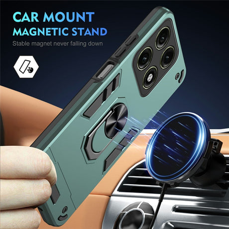 Motorola Edge 70 Pro EIDERWOOD Magnetisk Hybrid Håndverker Deksel m. Kickstand - Grønn