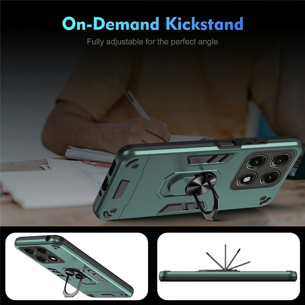 Motorola Edge 70 Pro EIDERWOOD Magnetisk Hybrid Håndverker Deksel m. Kickstand - Grønn