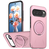Google Pixel 11 / 11 Pro EIDERWOOD Hybrid Plast Deksel med Roterende Kickstand - MagSafe Kompatibel - Rosa