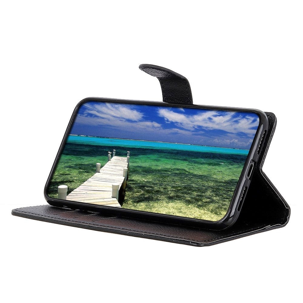 Samsung Galaxy A34 (5G) Ultra PU Litchi Skin Flip Deksel med Lommebok - Svart