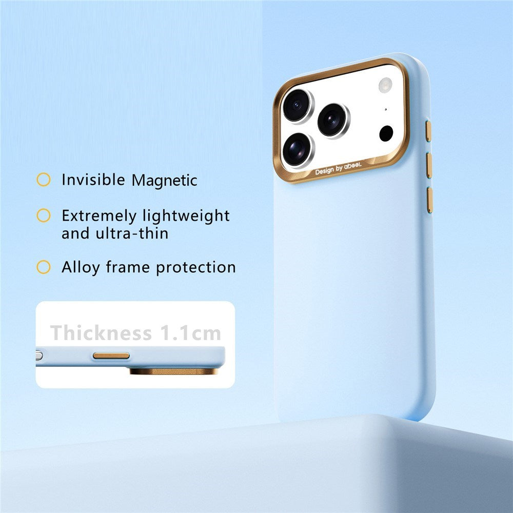 iPhone 18 Pro / 17 Pro ABEEL Hardt Soft-Touch Plast Deksel - MagSafe Kompatibel - Lyseblå
