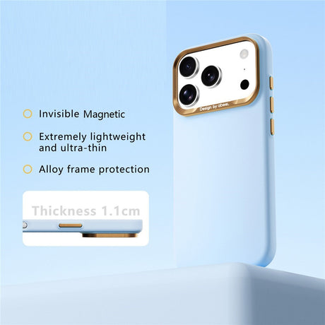 iPhone 18 Pro / 17 Pro ABEEL Hardt Soft-Touch Plast Deksel - MagSafe Kompatibel - Lyseblå