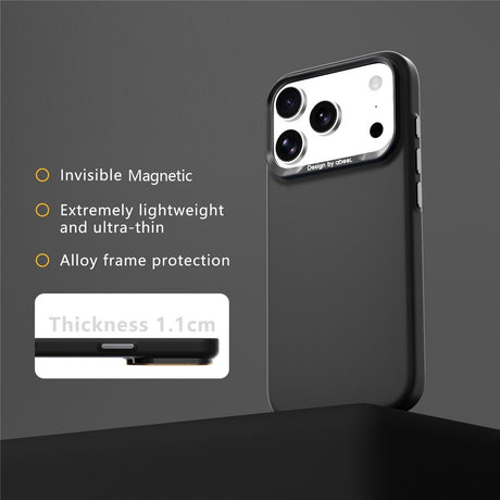 iPhone 18 Pro / 17 Pro ABEEL Hardt Soft-Touch Plast Deksel - MagSafe Kompatibel - Svart