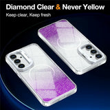 Samsung Galaxy S26 FE EIDERWOOD Hybrid Deksel med Glitter & Kamerastativ - Gjennomsiktig / Lilla