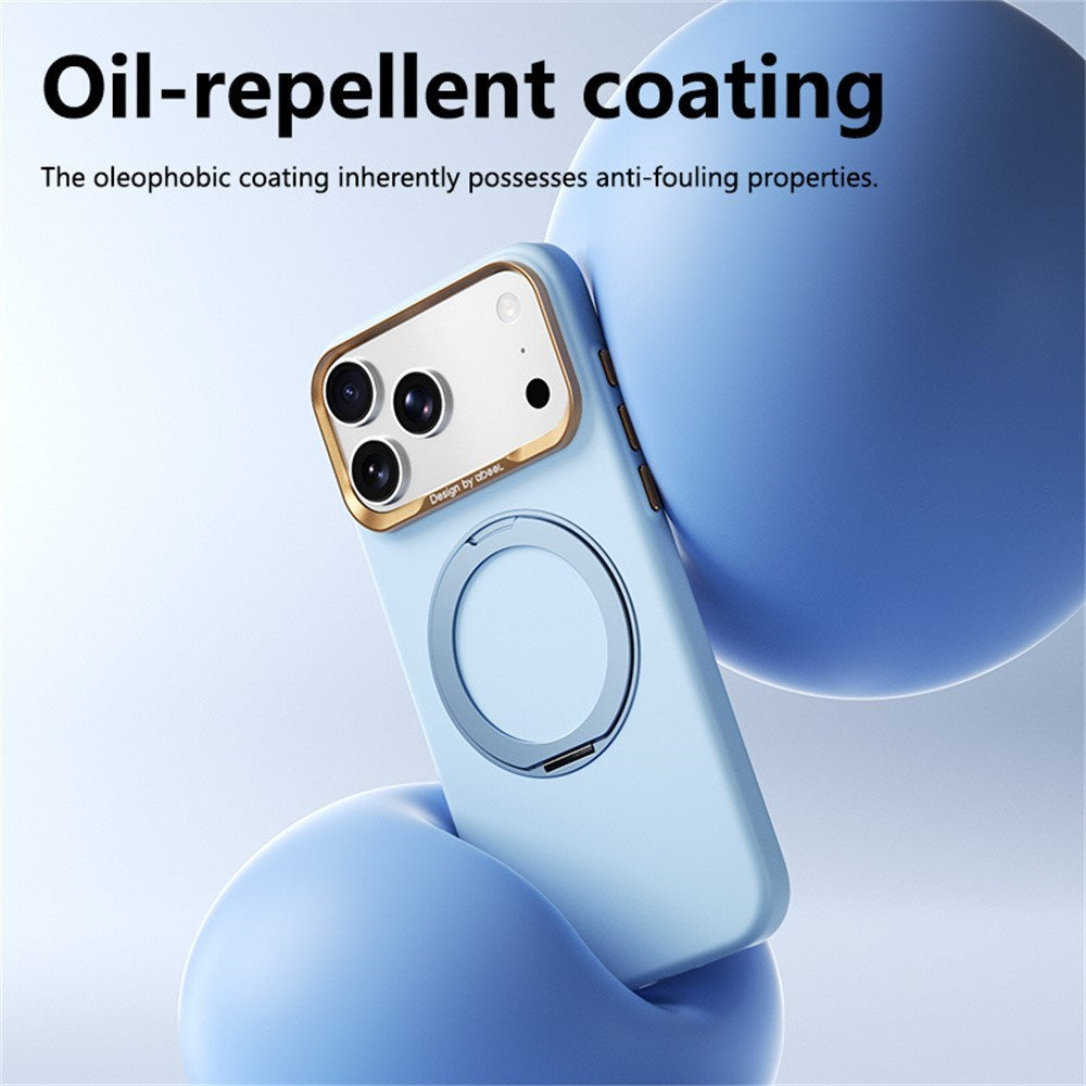 iPhone 17 Pro / 18 Pro ABEEL Hardt Soft-Touch Plast Deksel m. Kickstand - MagSafe Kompatibel - Svart