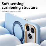 iPhone 17 Pro Max / 18 Pro Max ABEEL Hardt Soft-Touch Plast Deksel m. Kickstand - MagSafe Kompatibel - Lyseblå