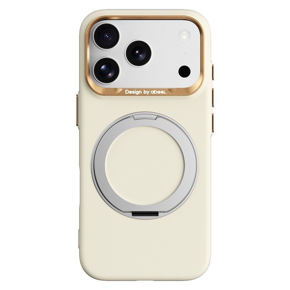 iPhone 17 Pro Max / 18 Pro Max ABEEL Hardt Soft-Touch Plast Deksel m. Kickstand - MagSafe Kompatibel - Gul