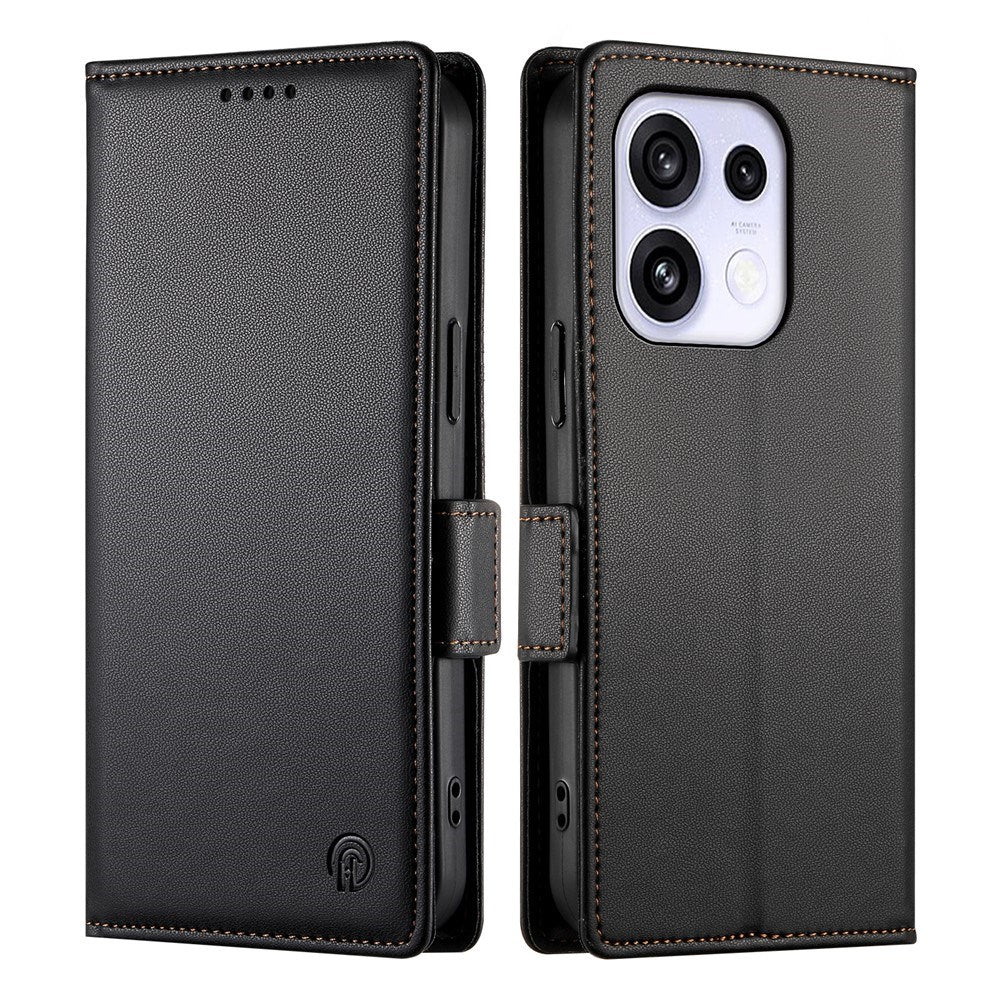 OPPO Reno16 F (5G) EIDERWOOD Kunstskinn Flipdeksel med Kortholder - Svart