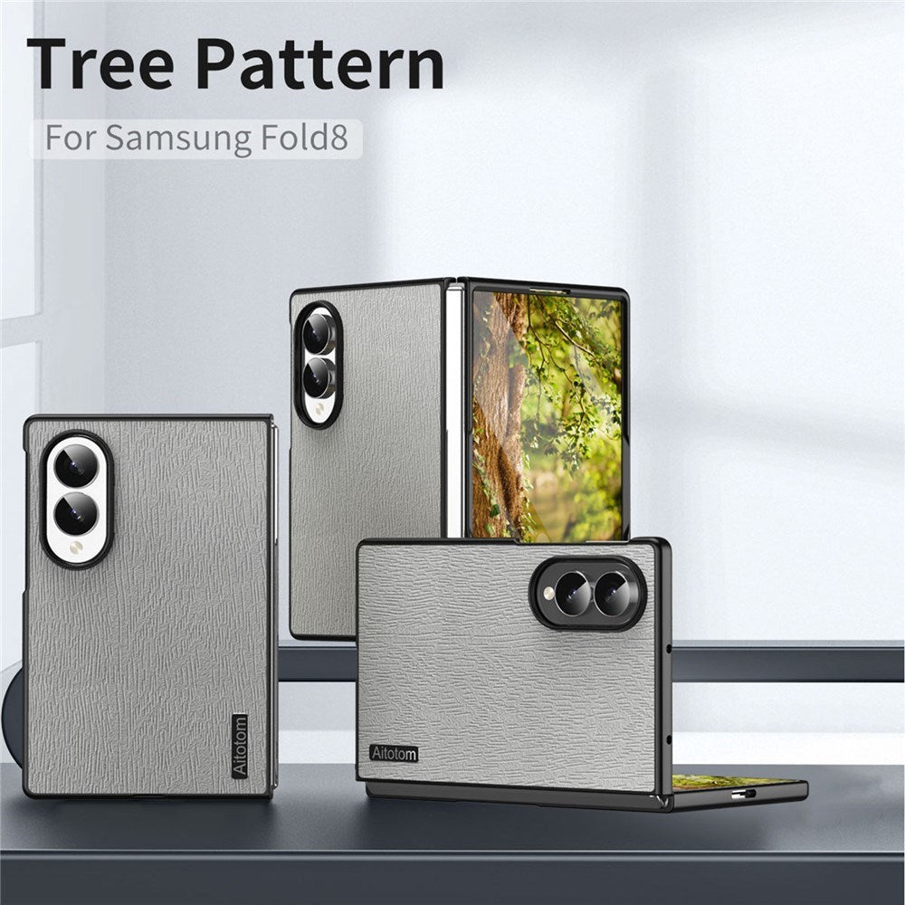 Samsung Galaxy Z Fold8 EIDERWOOD Hybrid Deksel med Tretekstur – Grå