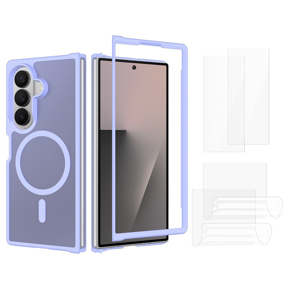 Samsung Galaxy Z Fold8 Ultra EIDERWOOD Hybrid Deksel inkl. Skjermbeskyttersett - Lilla / Gjennomsiktig
