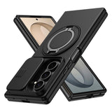 Samsung Galaxy Z Fold8 Ultra / Fold7 EIDERWOOD Hybrid Deksel med 360° Roterbart Stativ & Kamerabeskyttelse - MagSafe Kompatibel - Svart