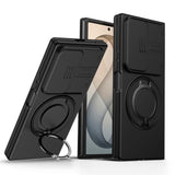 Samsung Galaxy Z Fold8 Ultra / Fold7 EIDERWOOD Hybrid Deksel med 360° Roterbart Stativ & Kamerabeskyttelse - MagSafe Kompatibel - Svart