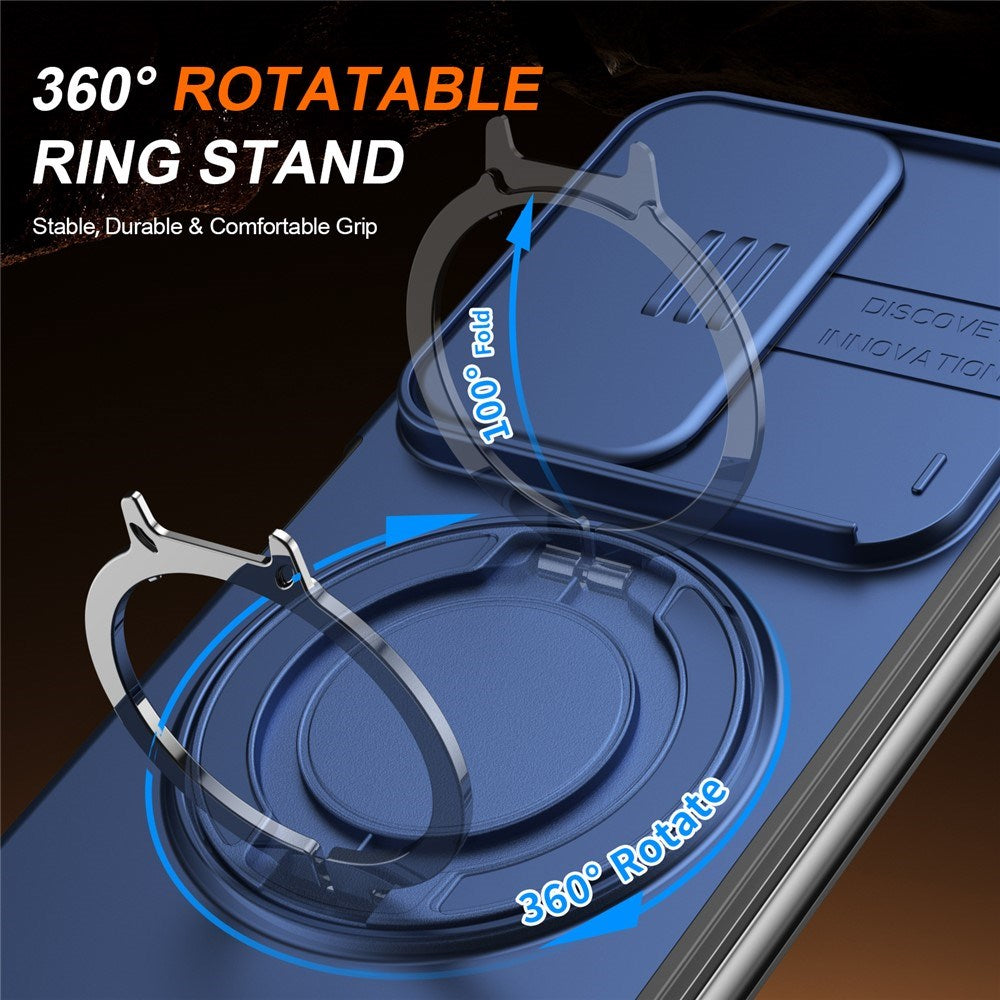 Samsung Galaxy Z Fold8 Ultra / Fold7 EIDERWOOD Hybrid Deksel med 360° Roterbart Stativ & Kamerabeskyttelse - MagSafe Kompatibel - Blå