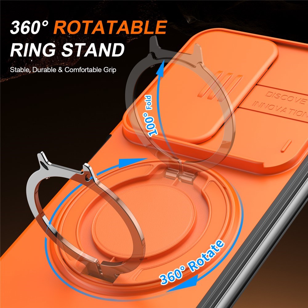 Samsung Galaxy Z Fold8 Ultra / Fold7 EIDERWOOD Hybrid Deksel med 360° Roterbart Stativ & Kamerabeskyttelse - MagSafe Kompatibel - Oransje
