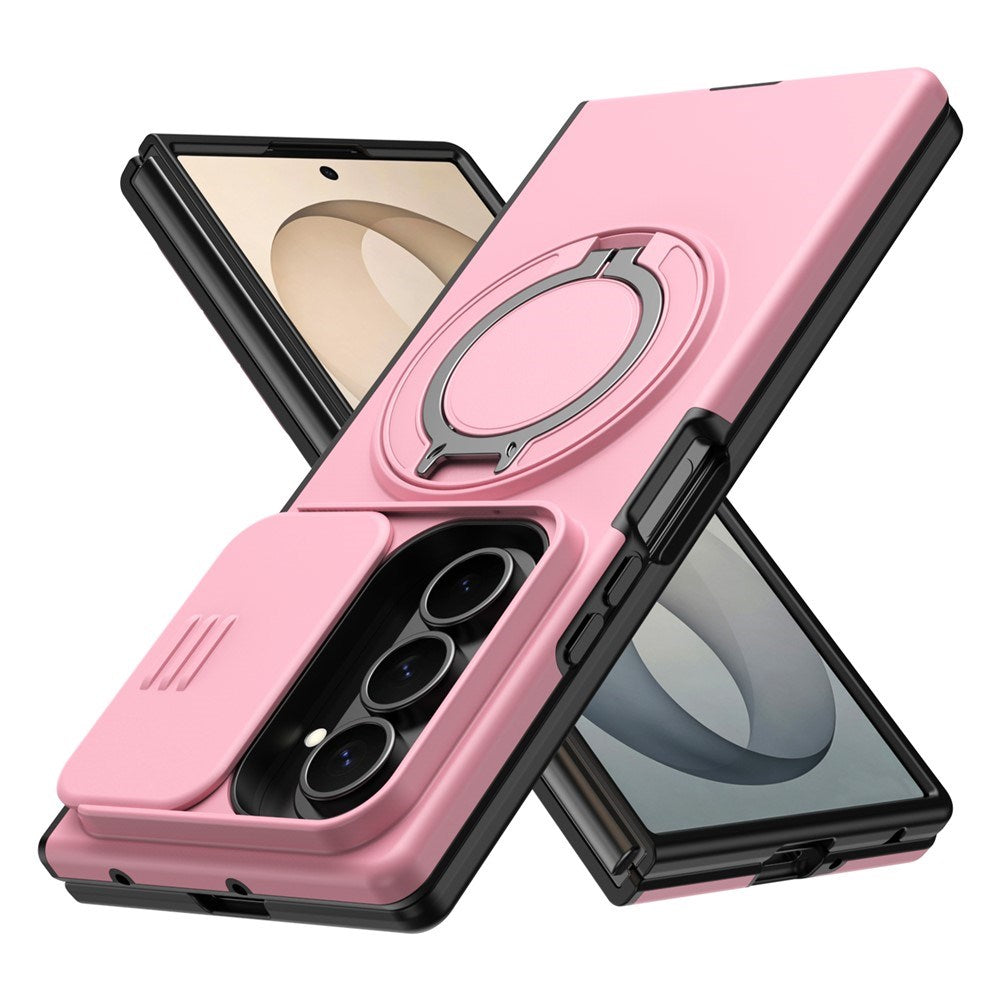 Samsung Galaxy Z Fold8 Ultra / Fold7 EIDERWOOD Hybrid Deksel med 360° Roterbart Stativ & Kamerabeskyttelse - MagSafe Kompatibel - Rosa