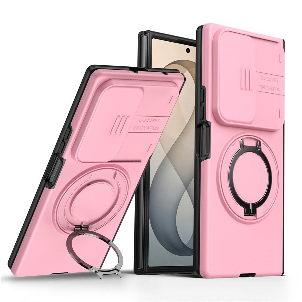 Samsung Galaxy Z Fold8 Ultra / Fold7 EIDERWOOD Hybrid Deksel med 360° Roterbart Stativ & Kamerabeskyttelse - MagSafe Kompatibel - Rosa
