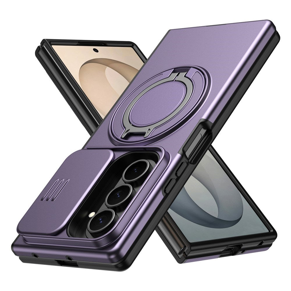 Samsung Galaxy Z Fold8 Ultra / Fold7 EIDERWOOD Hybrid Deksel med 360° Roterbart Stativ & Kamerabeskyttelse - MagSafe Kompatibel - Lilla