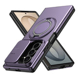 Samsung Galaxy Z Fold8 Ultra / Fold7 EIDERWOOD Hybrid Deksel med 360° Roterbart Stativ & Kamerabeskyttelse - MagSafe Kompatibel - Lilla