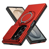 Samsung Galaxy Z Fold8 Ultra / Fold7 EIDERWOOD Hybrid Deksel med 360° Roterbart Stativ & Kamerabeskyttelse - MagSafe Kompatibel - Rød
