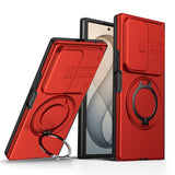 Samsung Galaxy Z Fold8 Ultra / Fold7 EIDERWOOD Hybrid Deksel med 360° Roterbart Stativ & Kamerabeskyttelse - MagSafe Kompatibel - Rød