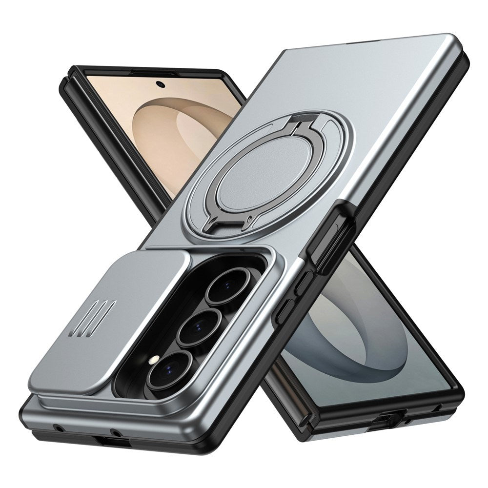Samsung Galaxy Z Fold8 Ultra / Fold7 EIDERWOOD Hybrid Deksel med 360° Roterbart Stativ & Kamerabeskyttelse - MagSafe Kompatibel - Grå
