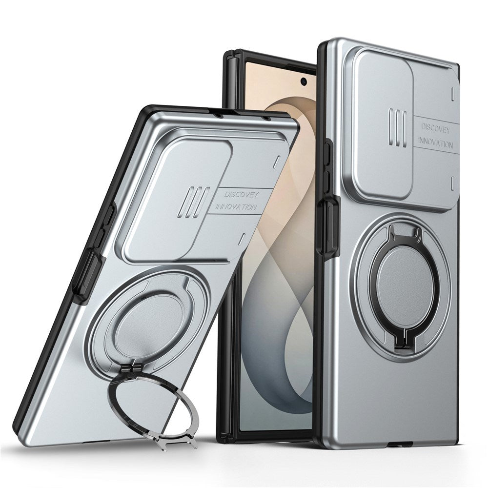 Samsung Galaxy Z Fold8 Ultra / Fold7 EIDERWOOD Hybrid Deksel med 360° Roterbart Stativ & Kamerabeskyttelse - MagSafe Kompatibel - Grå