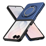 Samsung Galaxy Z Flip8 EIDERWOOD Hybrid Deksel med 360° Roterbart Stativ - Blå