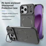 iPhone 18 Pro / 17 Pro EIDERWOOD Carbon Deksel m. Kickstand - MagSafe Kompatibel - Svart