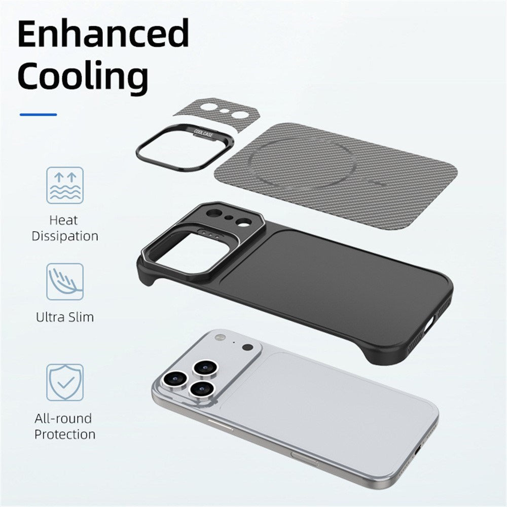 iPhone 18 Pro / 17 Pro EIDERWOOD Carbon Deksel m. Kickstand - MagSafe Kompatibel - Oransje